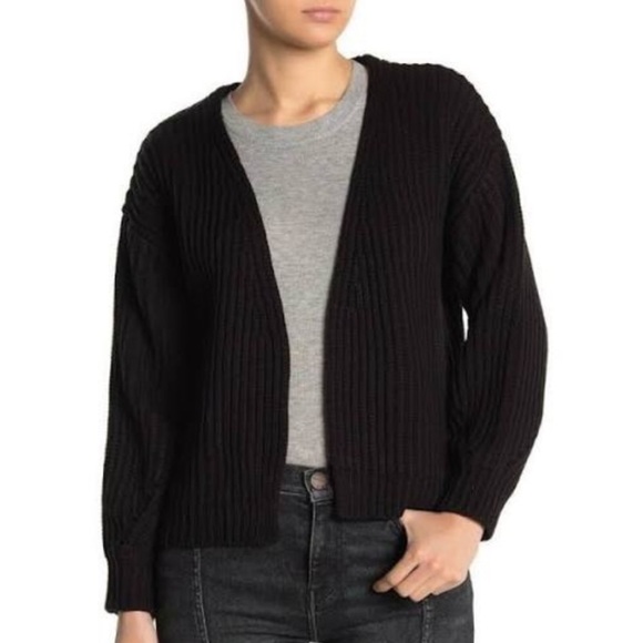 NWT Nordstrom Code x Mode Black Ribbed Cardigan w/ Dolman Sleeve, Various Sizes - Picture 5 of 10